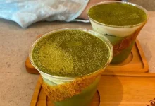Menu matcha di salah satu kafe yang ada di Mataram.