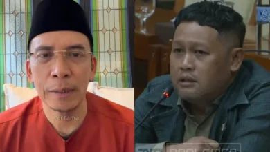 Kolase foto TGB (kiri) saat menanggapi pernyataan dari anggota DPR RI Dapil Jawa Tengah VI, Abdullah (kanan) saat RDP bersama DPR RI.