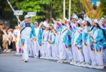 Kontingen Kota Mataram saat Acara Pembukaan Porprov NTB 2026 di Kantor Gubernur NTB pada Kamis, 16 Juli 2026.