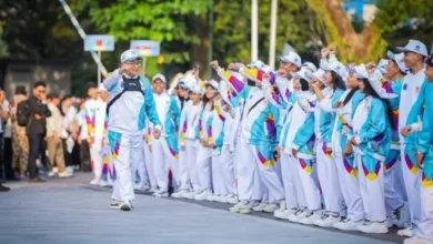Kontingen Kota Mataram saat Acara Pembukaan Porprov NTB 2026 di Kantor Gubernur NTB pada Kamis, 16 Juli 2026.