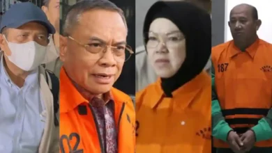 Empat dari 11 kepala daerah yang terjaring OTT KPK sepanjang 2026. Dari kiri ke kanan secara berurutan: Bupati Lombok Barat Lalu Ahmad Zaini, Bupati Pati Sudewo, Bupati Sukoharjo Etik Suryani, dan Bupati Langkat Syah Afandin.