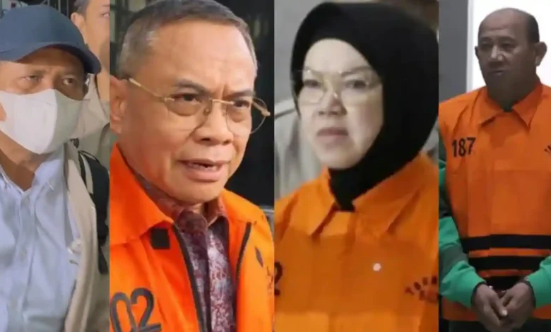 Empat dari 11 kepala daerah yang terjaring OTT KPK sepanjang 2026. Dari kiri ke kanan secara berurutan: Bupati Lombok Barat Lalu Ahmad Zaini, Bupati Pati Sudewo, Bupati Sukoharjo Etik Suryani, dan Bupati Langkat Syah Afandin.