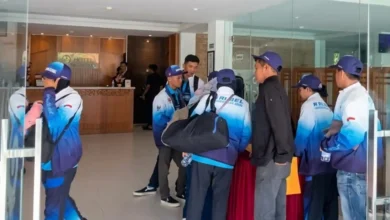 Suasana Lobby di Hotel Kautaman, Kota Mataram, Kedatangan atlet dan ofisial Pekan Olahraga Provinsi (Porprov) XII NTB.