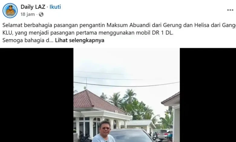 Salah satu unggahan akun Facebook "Daily LAZ" milik Bupati Lombok Barat, Lalu Ahmad Zaini, sebelum hilang sejak Selasa, 21 Juli 2026.