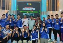 Atlet karate Lombok Tengah setelah berhasil memboyong 10 medali pada ajang Porprov NTB, Jumat, 24 Juli 2026.