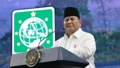 Prabowo berpidato pada puncak peringatan Hari Lahir ke-28 Partai Kebangkitan Bangsa (PKB).