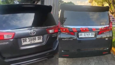 Deretan mobil Bupati Lombok Barat, Lalu Ahmad Zaini (LAZ) yang disita usai OTT KPK.