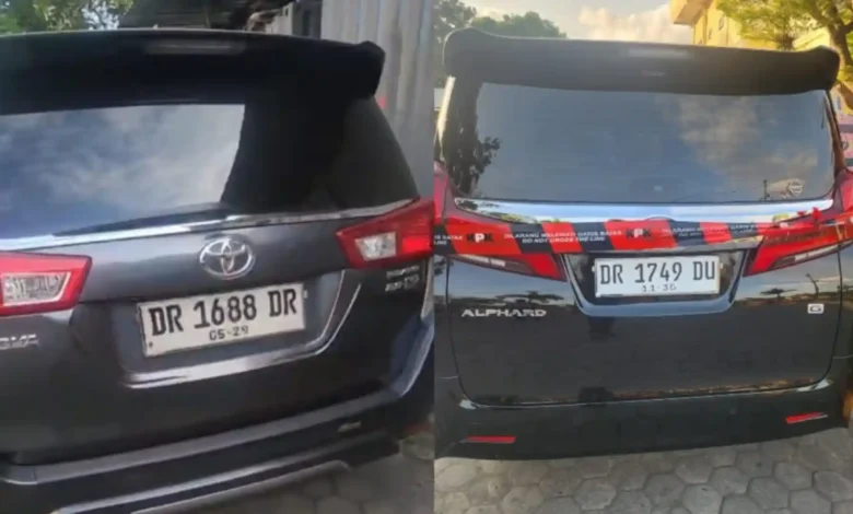 Deretan mobil Bupati Lombok Barat, Lalu Ahmad Zaini (LAZ) yang disita usai OTT KPK.