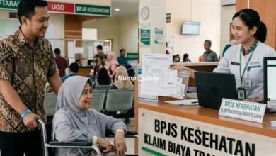 Ilustrasi pasien yang sedang mengambil pengembalian biaya transportasi dari pihak BPJS Kesehatan.
