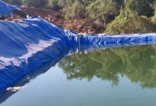 Kolam perendaman emas ilegal berlapis terpal di Desa Belo, Kecamatan Jereweh, Kabupaten Sumbawa Barat, mengancam kelestarian hulu sungai akibat risiko kebocoran limbah kimia berbahaya.