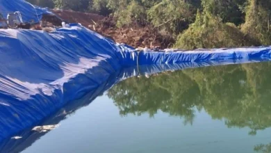 Kolam perendaman emas ilegal berlapis terpal di Desa Belo, Kecamatan Jereweh, Kabupaten Sumbawa Barat, mengancam kelestarian hulu sungai akibat risiko kebocoran limbah kimia berbahaya.