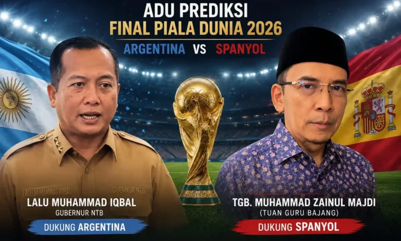 Poster adu prediksi Final Piala Dunia oleh Elit NTB.