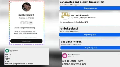 Tangkapan layar grup yang diduga terkait komunitas LGBT di NTB.