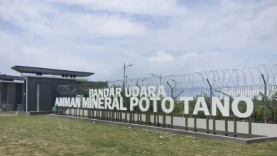 Bandar Udara milik PT Amman Mineral di Desa Kiantar, Kecamatan Poto Tano, Kabupaten Sumbawa Barat.