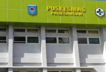 Tampak depan puskemas Pagesangan yang terletak di Jalan Majapahit, Kota Mataram.