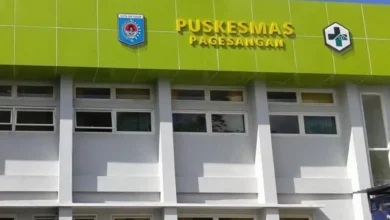 Tampak depan puskemas Pagesangan yang terletak di Jalan Majapahit, Kota Mataram.