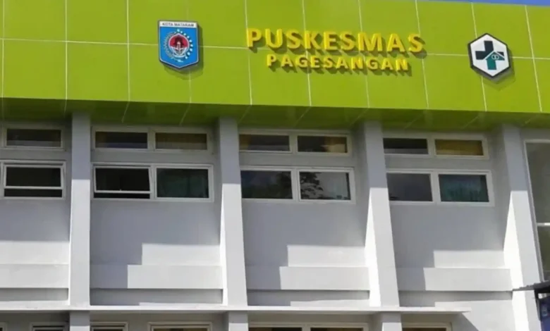 Tampak depan puskemas Pagesangan yang terletak di Jalan Majapahit, Kota Mataram.