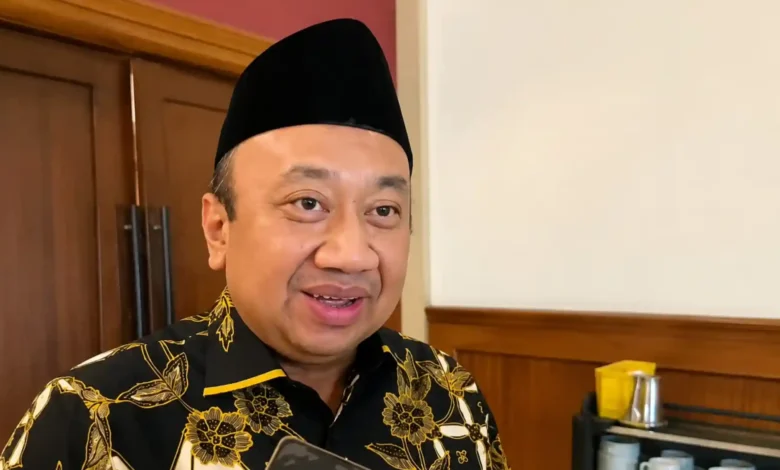 Ketua DPW PKB NTB, Lalu Hadrian Irfani saat memberikan keterangan, Agustus 2026.
