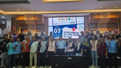 Pelaksanaan layanan Klinik On-Site Health Service oleh FKIP Unram dan Klinik Unram pada Jumat, 3 Juli 2026.