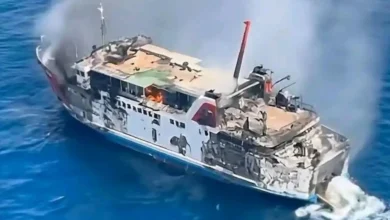 Kondisi KMP Putri Yasmin setelah terbakar pada Rabu, 12 Agustus 2026.