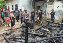 Sebuah rumah permanen alami kebakaran di Batukliang Lombok Tengah pada Minggu, 16 Agustus 2026.