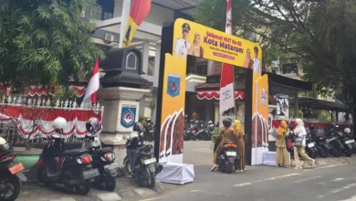 Deretan Motor ASN terparkir di depan Kantor Wali Kota Mataram.