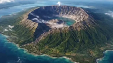 Gunung Tambora di Pulau Sumbawa NTB.