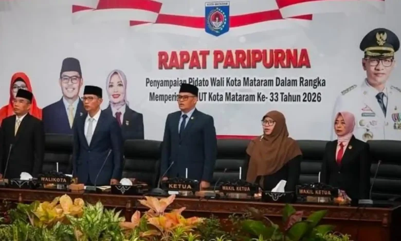 Rapat Paripurna Penyampaian Pidato Wali Kota Mataram Dalam Rangka Penyampaian HUT Kota Mataram ke-33, Sabtu, 29 Juni 2026.
