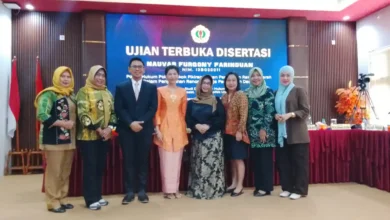 Sekretaris Partai Gerindra NTB, Nauvar Furqony Farinduan, setelah melakukan ujian disertasi di Unram pada Senin, 31 Agustus 2026.