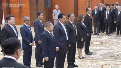Proses pelantikan pegawai Kementerian Keuangan yang baru di Jakarta pada Senin, 21 September 2026.