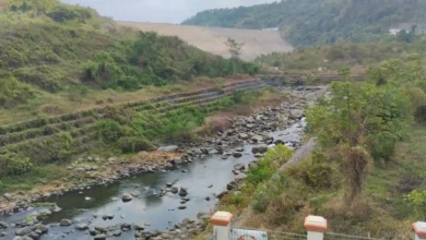 Saluran pembuangan utama bendungan Meninting yang lebarnya hampir 12 meter, Selasa, 22 September 2026.