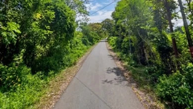 Suasana ruas jalan di Simpang Sepakek, Desa Senayan, Kecamatan Poto Tano, Kabupaten Sumbawa Barat.
