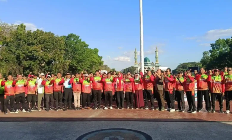 Foto kebersamaan Kontingen KSB Menuju Porprov NTB XII 2026. Sebanyak 604 atlet, beberapa waktu lalu.