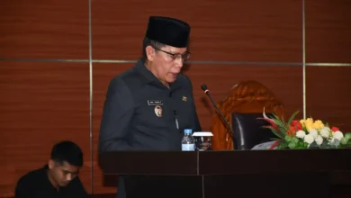 Wakil Bupati Lombok Timur, Moh. Edwin Hadiwijaya saat menghadiri rapat paripurna di kantor DPRD Lombok Timur, Jumat, 25 September 2026.