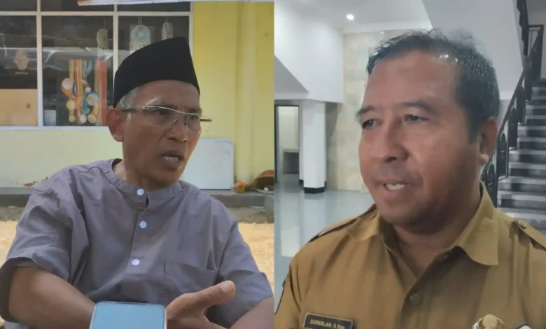 Kepala Desa Senggigi, Mastur (kiri) dan Inspektur Inspektorat Lobar, Suparlan (kanan), saat diwawancarai beberapa waktu lalu, 2026.