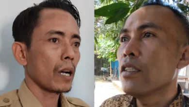 Kades Gapuk, Nurdin (kiri) dan Kades Taman Ayu, Tajudin (kanan) saat diwawancarai, Selasa, 1 September 2026.