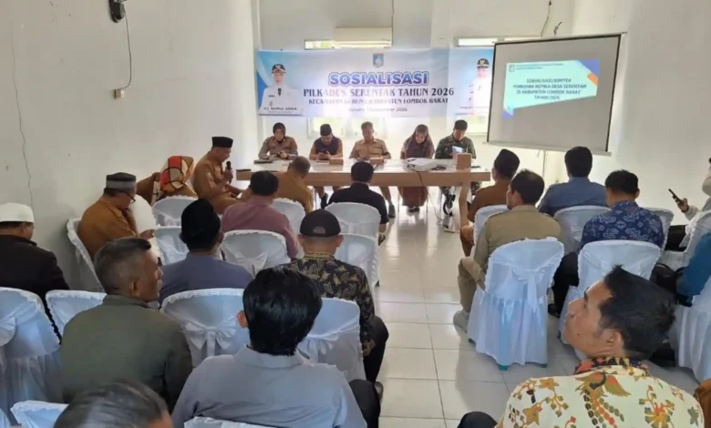 Sosialisasi Pilkades Serentak Tahun 2026 di Kecamatan Gerung, membahas potensi konflik dalam Pilkades mendatang, Selasa, 1 September 2026.