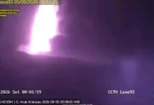 Aktivitas erupsi Gunung Anak Krakatau, Sabtu, 5 September 2026.