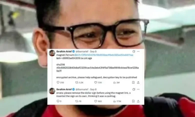 Eks Konsultan Kemendikbudristek, Ibrahim Arief, unggah berkas misterius di akun X pada Selasa, 8 September 2026.