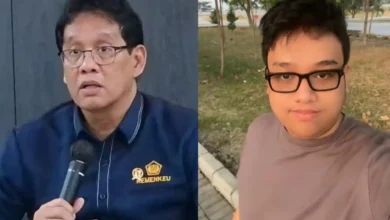 Anak Purbaya Yudhi Sadewa, Yudo Achilles Sadewa (kanan) beri tanggapan soal pencopotan sang ayah dari jabatan Menkeu.
