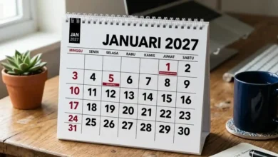 Ilustrasi kalender 2027 yang memperlihatkan hari libur di bulan Januari sesuai ketetapan pemerintah.