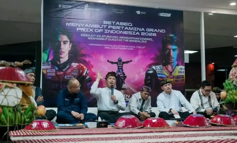 Acara "Betabeq" sebelum ajang MotoGP yang dihadiri Gubernur NTB dan Bupati Lombok Tengah di Mandalika pada Rabu, 16 September 2026.