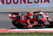 Marc Marquez beraksi pada ajang MotoGP Indonesia 2026 di Sirkuit Mandalika, Lombok Tengah. Ia berhasil meraih podium pada Sprint Race MotoGP Mandalika, Sabtu, 10 Oktober 2026.