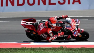 Marc Marquez beraksi pada ajang MotoGP Indonesia 2026 di Sirkuit Mandalika, Lombok Tengah. Ia berhasil meraih podium pada Sprint Race MotoGP Mandalika, Sabtu, 10 Oktober 2026.