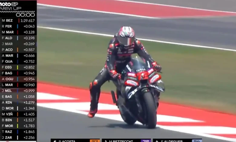 Marco Bezzecchi berhasil kuasai sesi warm up MotoGP Mandalika 2026 pada Minggu, 11 Oktober 2026.