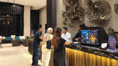 Lobi Lombok Astoria Hotel di Mataram kedatangan tamu MotoGP Mandalika 2026.