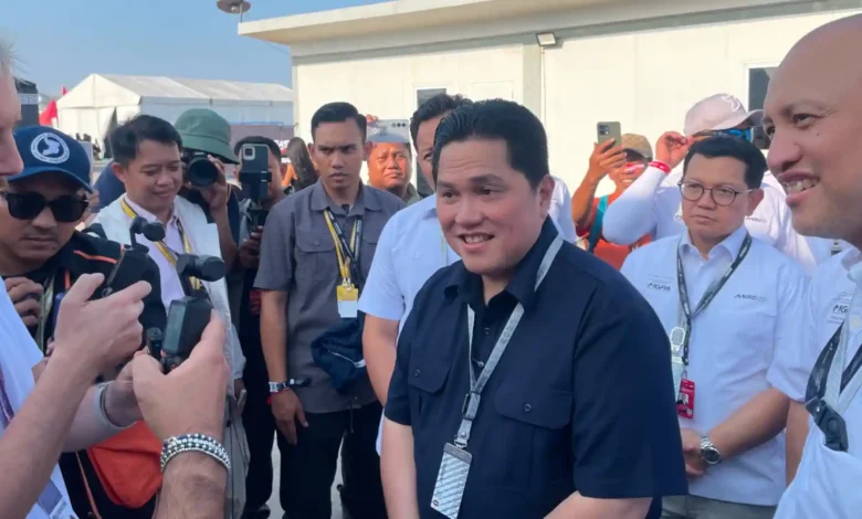 Menpora, Erick Thohir ditemui di Sirkuit Mandalika, Lombok Tengah, Minggu, 11 Oktober 2026.