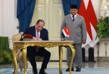 Presiden Mesir Abdel Fattah El-Sisi pada pertemuan bilateral bersama Presiden Prabowo Subianto di Istana Merdeka, Jakarta, pada Minggu, 11 Oktober 2026.