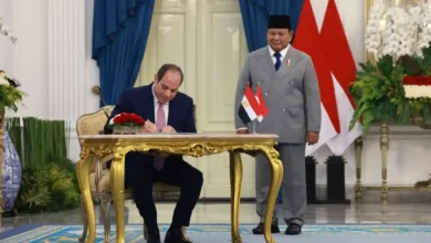 Presiden Mesir Abdel Fattah El-Sisi pada pertemuan bilateral bersama Presiden Prabowo Subianto di Istana Merdeka, Jakarta, pada Minggu, 11 Oktober 2026.