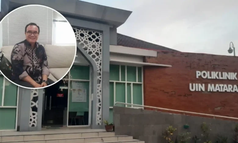 Wakil Rektor II UIN Mataram, Muhammad Saleh Ending, saat memberikan tanggapan terkait isu pungutan liar (pungli) dalam tes kesehatan mahasiswa baru pada Selasa, 20 Oktober 2026.